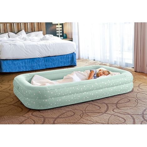 TRADE SHOP - Materassino Gonfiabile Baby Con Pompa Manuale Pvc 107x168x25cm Per Bambini 66810 - (1/5)
