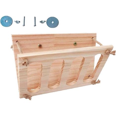Support à herbe pour lapin, mangeoire à foin en bois, cage pour petit lapin, récipient pour nourriture, support pour gamelle en bois, treillis à paille pliable (1/5)