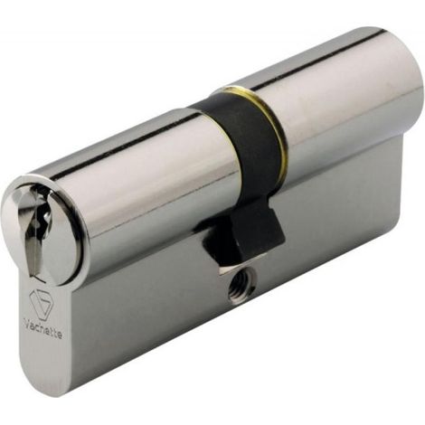 Cylindre double de sûreté 40 x 50 en laiton nickelé satiné - Profil européen s' entrouvrant sur N° L0 0533 - ASSA ABLOY FRANCE VACHETTE (1/2)