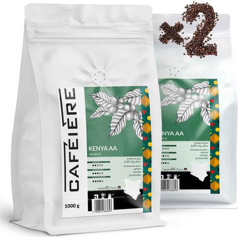 Café en grains du Kenya AA 1 kg x2 Arabica fraîchement torréfié 100 % caféière (1/5)