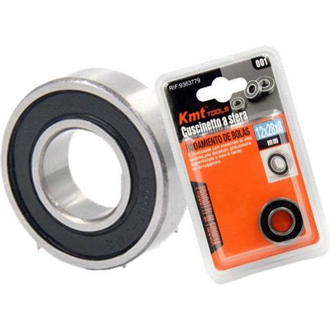 Cuscinetto A Sfera Prelubrificati e Acciaio cromato Diametro Interno 12mm x Esterno 28mm Spessore 8mm (1/2)