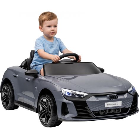 Kinder-Elektroauto mit Fernbedienung, Sicherheitsgurt, Hupe, Musik, Scheinwerfer, bis 5 km/h, 3-5 Jahre, Grau (1/5)