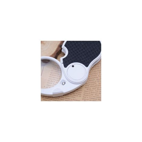 Lente d'ingrandimento illuminata, lente d'ingrandimento tascabile 5X, piccola lente d'ingrandimento pieghevole illuminata per leggere monete, hobby, viaggi – diametro 45 mm - Crezuo