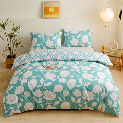 Housse De Couette - Microfibre - 220x240cm - Pour Enfants Filles - Ensemble 3 Pièces Avec Fermeture Éclair