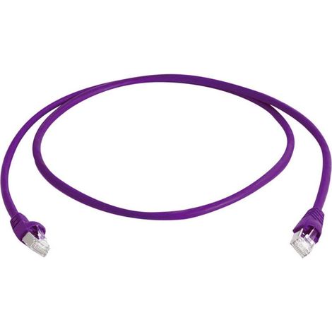 Câble de raccordement réseau informatique RJ45 Telegärtner 100008035 CAT 6a S/FTP violet 0.25 m R02704 (1/2)
