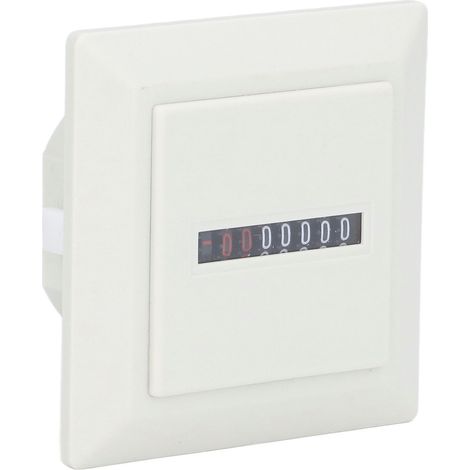 BERM Betriebsstundenzähler, mechanisch, professionell, elektronisch, Industrieuhr, 72 x 72 mm, weiß, 220 V AC (1/5)