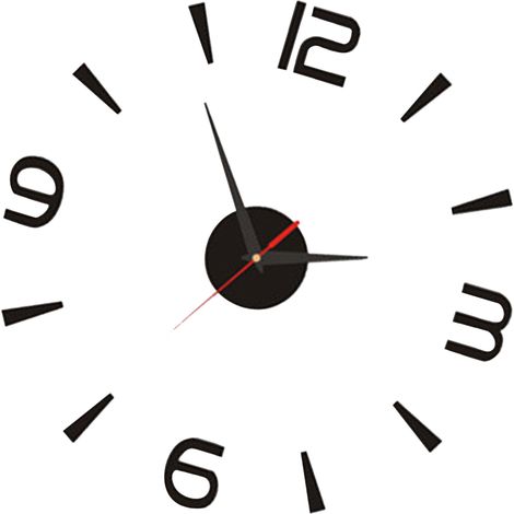 Reloj de pared moderno negro para armar uno mismo, 40 cm, sin marco, acrílico 3D, silencioso, con diseño minimalista y elementos europeos. (1/5)