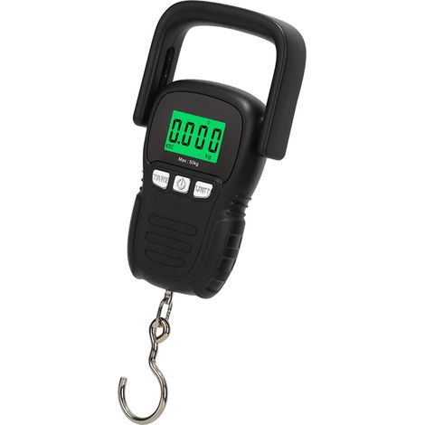 Elektronische Hakenwaage, tragbare digitale Hängewaage mit integriertem Maßband und Temperaturanzeige (1/5)