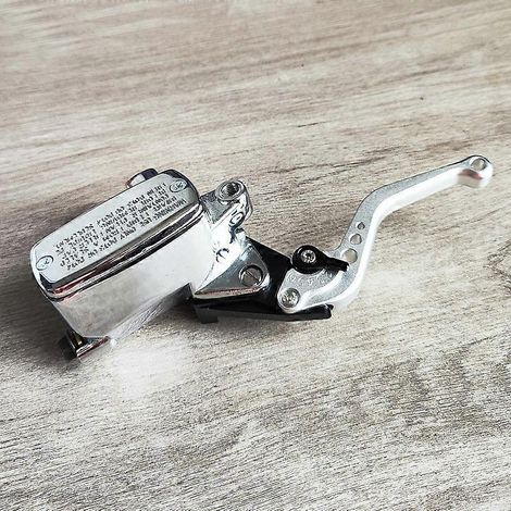 Modification rétro pour moto universelle, pompe de frein à disque large de 25 mm pour grande tortue, pompe de frein à disque gauche, ensemble de tige de klaxon (argent) (1/4)