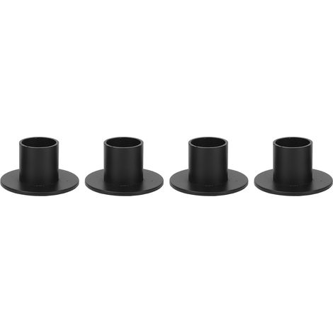 Lot de 4 bougeoirs ronds noirs en fer, ornements pour l'éclairage lors de mariages (1/5)