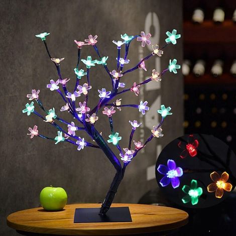 ZOLGINAH LED Lampe de Cerisier, 0.45M 48LED, Arbre Lumineux LED, Branches Noires, pour la décoration de Maison (Multicolore) (1/5)