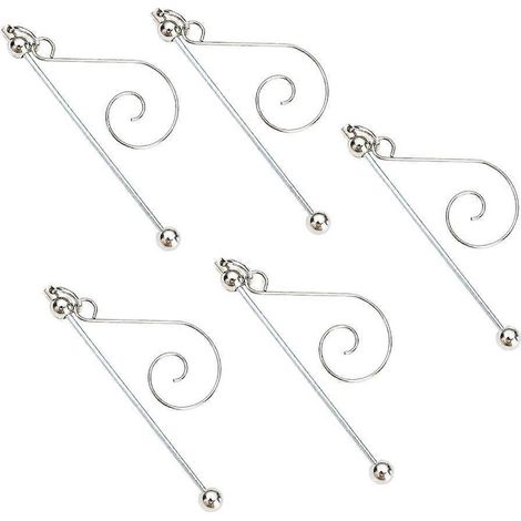 5 pièces crochets créatifs à perles argentés pour sapin de Noël DIY, décoration suspendue pour la maison (1/4)