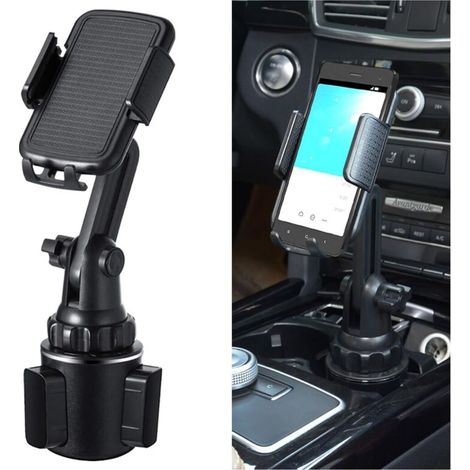 Support universel pour téléphone et porte-gobelet, support à angle réglable pour smartphone, support de porte-gobelet rotatif à 360°, support pour smartphone, accessoires de voiture réglables