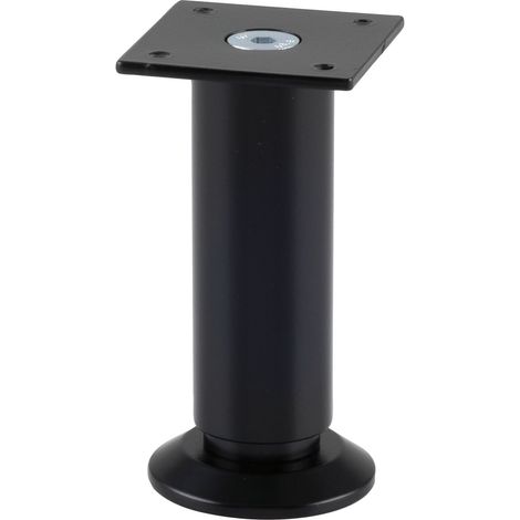 Dekorfuß 30mm Durchmesser, Möbelfuß Länge 120mm, Alu schwarz matt höhenverstellbar