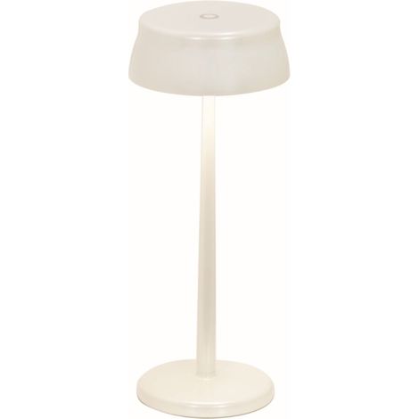 Zafferano SISTER LIGHT Wi-fi Lampada a led smart da tavolo Bianco Perlato ricaricabile e dimmerabile