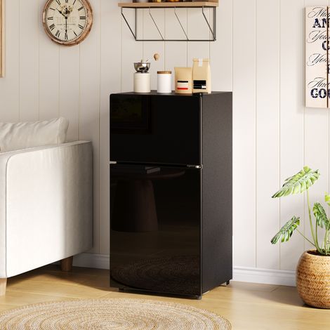 Mini-Kühlschrank 60 L Schwarz – 22 L Gefrierfach, Glastür & LED (1/5)
