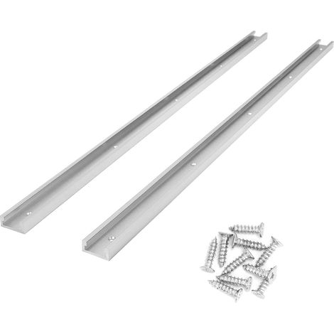 2 Pièces 800mm T-Track T-Slot en Aluminium, Rail à Onglet en T pour Scie à Table, Défonceuse et Outils de Travail du Bois (1/5)