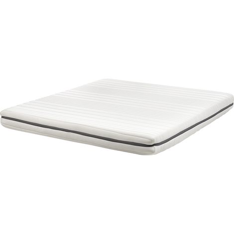 Colchón individual relleno de espuma poliéster funda extraíble con cremallera blanco 180 x 200 cm Enchant