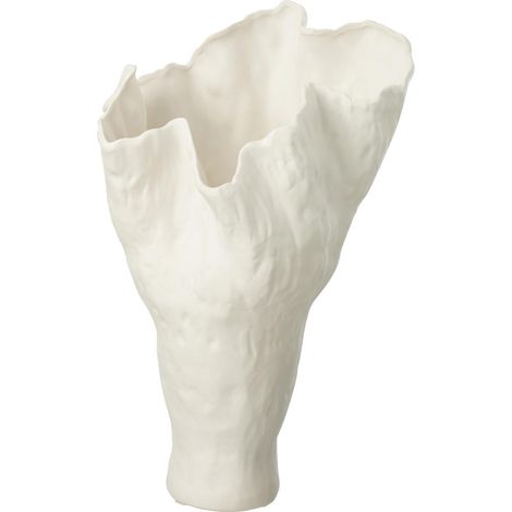 Vase Déco en Céramique "Corolla" 55cm Blanc (1/2)