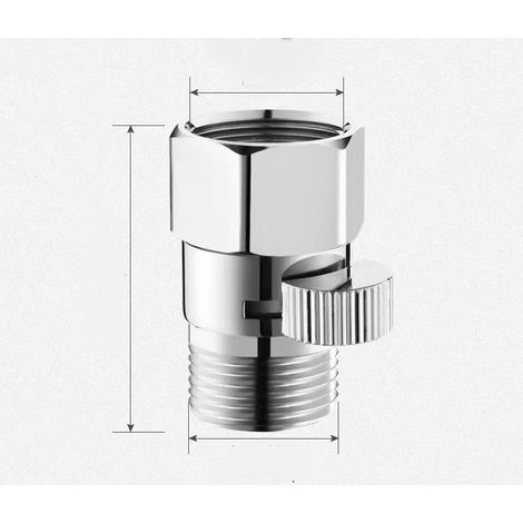 Interrupteur de douche, adaptateur de flexible de pommeau de douche, inverseur de robinet, vanne d'arrêt à compression 1/2. (1/5)