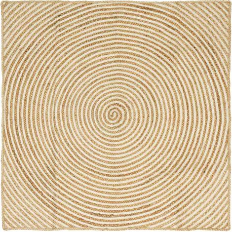 Teppich Natürlich und Weiß 160 x 160 cm Jute