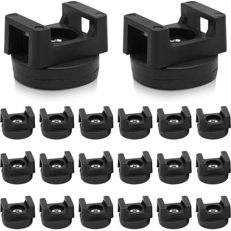 Lot de 20 Attache-Câble Magnétique, Clips Câble Organisateur Bureau Range Câbles Organisateur de Cable Magnétique - Noir (1/5)
