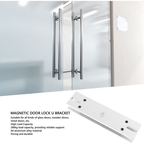 Support U Magnétique Verrouillage Porte Alliage Aluminium 280KG 617LBS Légère Porte Bois Métal Verre (1/5)