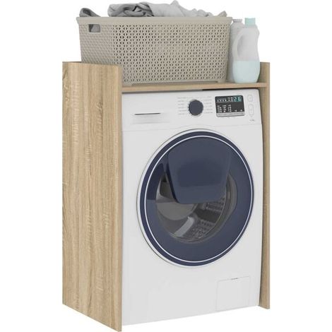 Meuble-Lavabo Sonoma avec Plan de Travail, Armoire de Salle de Bain 67.5 x 48 x 97 cm, Rangement Moderne et Élégant (1/5)