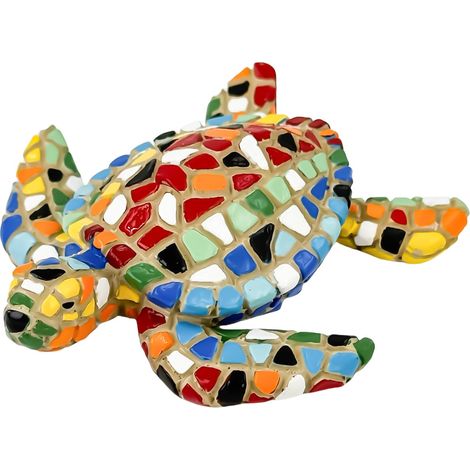 Statuina tartaruga in resina multicolore - Pop Art moderna, ideale per l'arredamento della casa