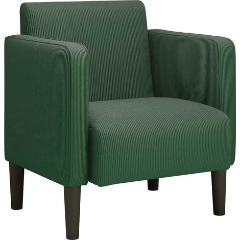 Canapé-chaise accoudoirs vert foncé 54 cm tissu velours côtelé (1/5)