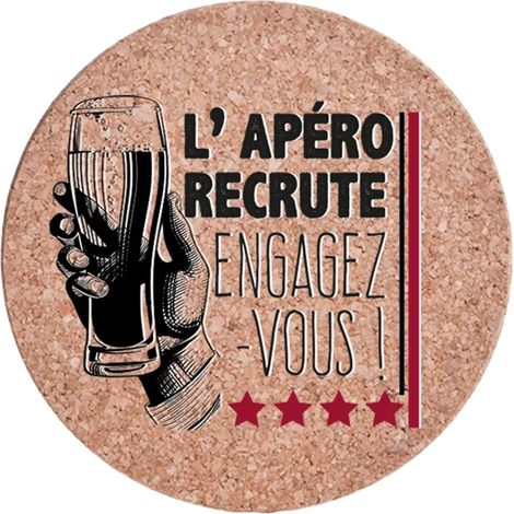 Sous plat engagez vous rond magnétique en liège (1/2)