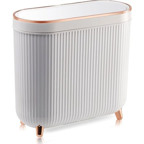 Bathroom bin (with lid) – Slim bin – Rectangular plastic bin (1/5)