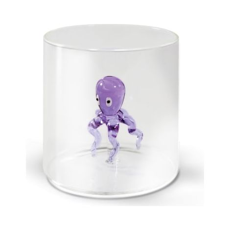 WD LifeStyle Bicchiere Vetro Borosilicato Cc 250 ml Decoro Polipo (1/2)