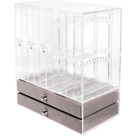 Organisateur de Bijoux en Acrylique avec Tiroir Double Couche, Boîte à Bijoux Transparente pour Bracelets et Colliers, Rangement Facile sur Comptoir ou Boutique (1/5)