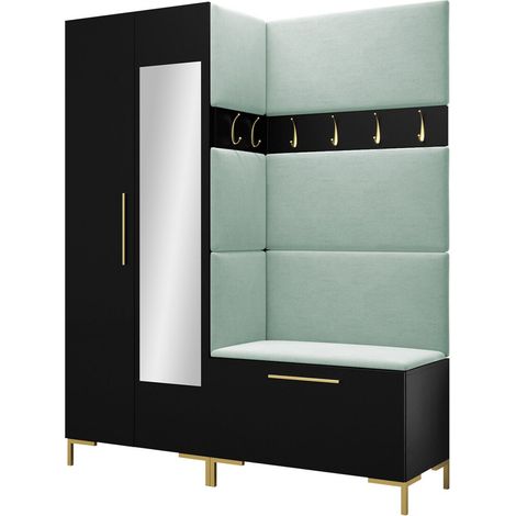Meuble d'entrée Nomal IX, Manila 11, 196x158x46cm, Disponible, Stratifié, Tissu, Murale, À poser