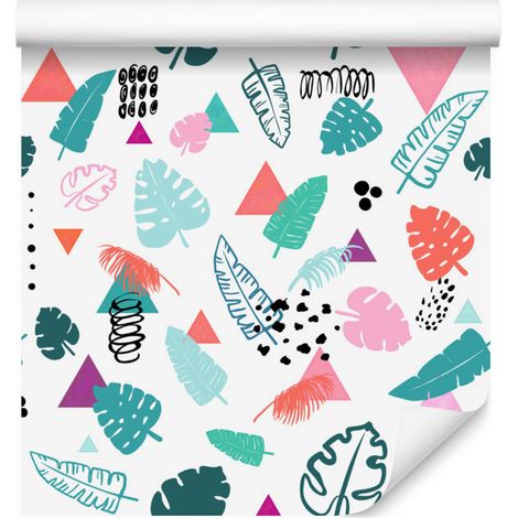 Papel pintado de hojas para salón y dormitorio, 50x1000 cm. (1/5)