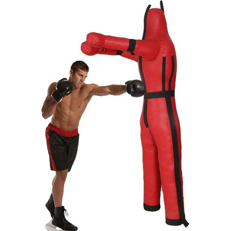 Suspendu Mannequin de lutte, Judo Grappling Sac de frappe, entraînement de frappe, MMA Position debout Dummy Lutte Arts Martiaux Boxe Karaté Entraînement, non rempli ( Color : A Red , Size : 185cm ) (1/5)