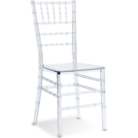 Designetsamaison – Chaise transparente polycarbonate haute résistance – Hauteur 87 cm – Assise 44 cm – Design moderne Napoléon (1/5)