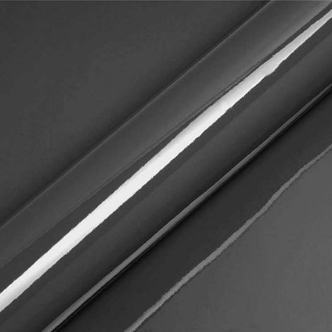 DIMEXACT - Vinyle covering gris foncé brillant pour surface plane avec colle airflow - 122 cm x 1 m - En Rouleau