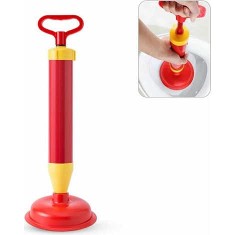 Déboucheur de canalisation d'aspiration pour WC, toilettes, débouche les canalisations (rouge) (1/5)
