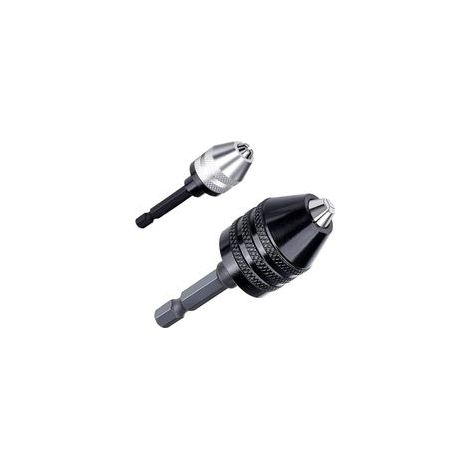 Lot de 2 adaptateurs de mandrin hexagonal 1/4" pour visseuse à percussion (黑色 0,6-8 mm, 银色 0,3-3,6 mm) (1/4)