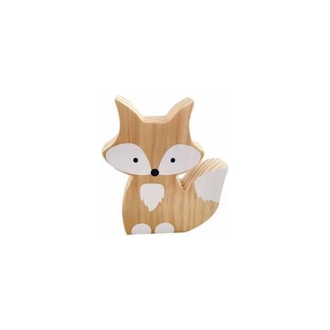 Figurine renard en bois, statue animalière pour décoration chambre et bureau –