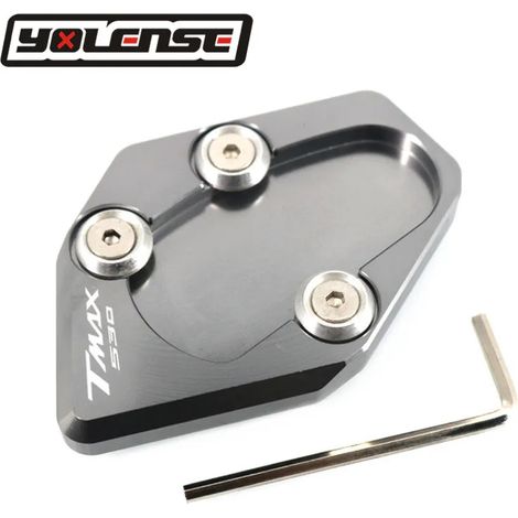 (Titane) Compatible avec YAMAHA TMAX530 T-MAX530 TMAX 530 T-MAX 2015 2016 - Extension de béquille latérale pour moto - Plaque de support - Maxpower (1/3)