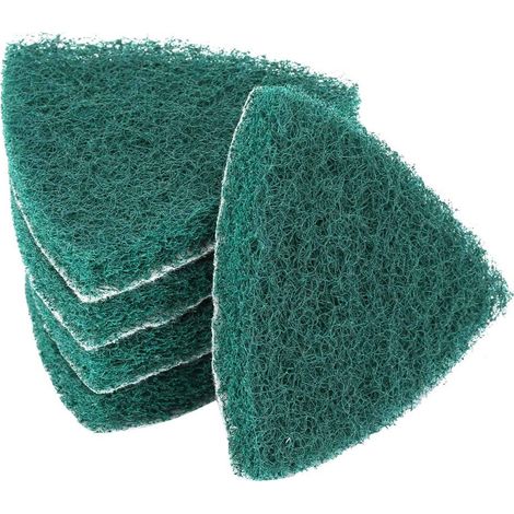 Lot 5 tampons récurer abrasifs – triangle – auto-adhésifs – enlèvement surface – main
