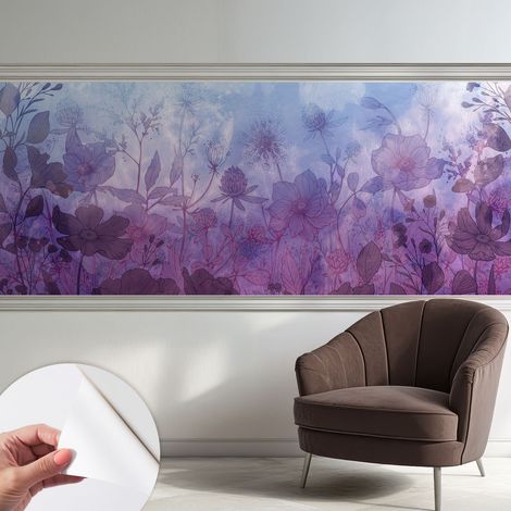 Carta da parati autoadesiva - Fotomurale adesivo - soggiorno moderno - resistente - Fiori pastello 250x104 cm (1/5)