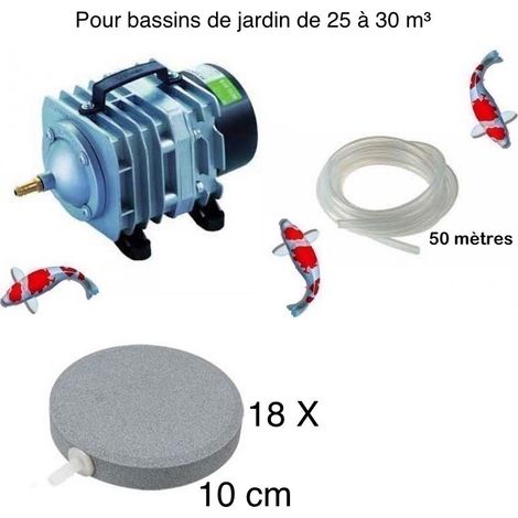 Set aération bassin de jardin 18 disques 10 cm de 25000 à 30000 litres (1/5)