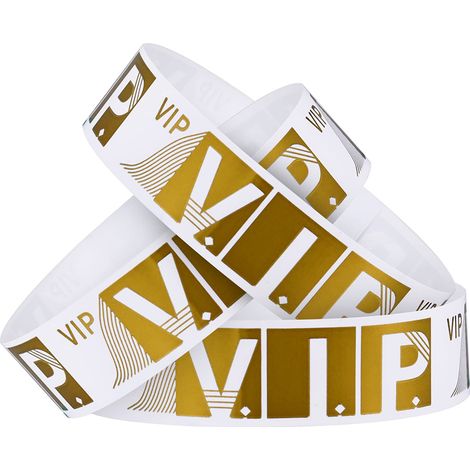 Bracelet D'Accès - En Papier Synthétique - Imperméable - Or - Pour Contrôle d'Entrée Événements - Lot de 100