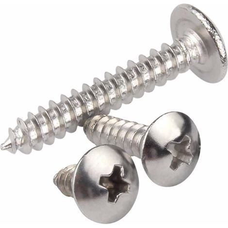 Vis À Tête Rond - Acier Inoxydable 410 - Fente Phillips - Auto-perceuse - M3 M4 M5 M6 - Pour Bois Et Plastique - 100 Pièces