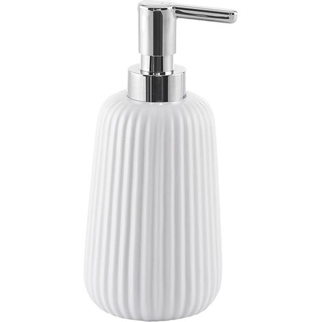 Gedy G-Marika, Dispenser Bianco, Dosatore Sapone Bagno Realizzato in Acciaio Inox e Cromall, Misure 18X8X8 CM e Peso 0,37 kg, Design R&S, 2 Anni di Garanzia, Unica (1/4)