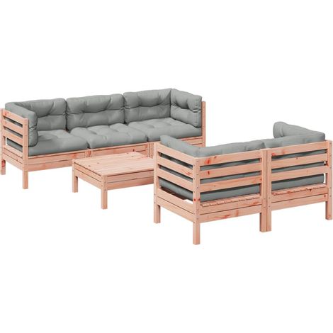 Set Divani Giardino 6 pz Cuscini Legno Massello Abete Douglas vidaXL (1/5)